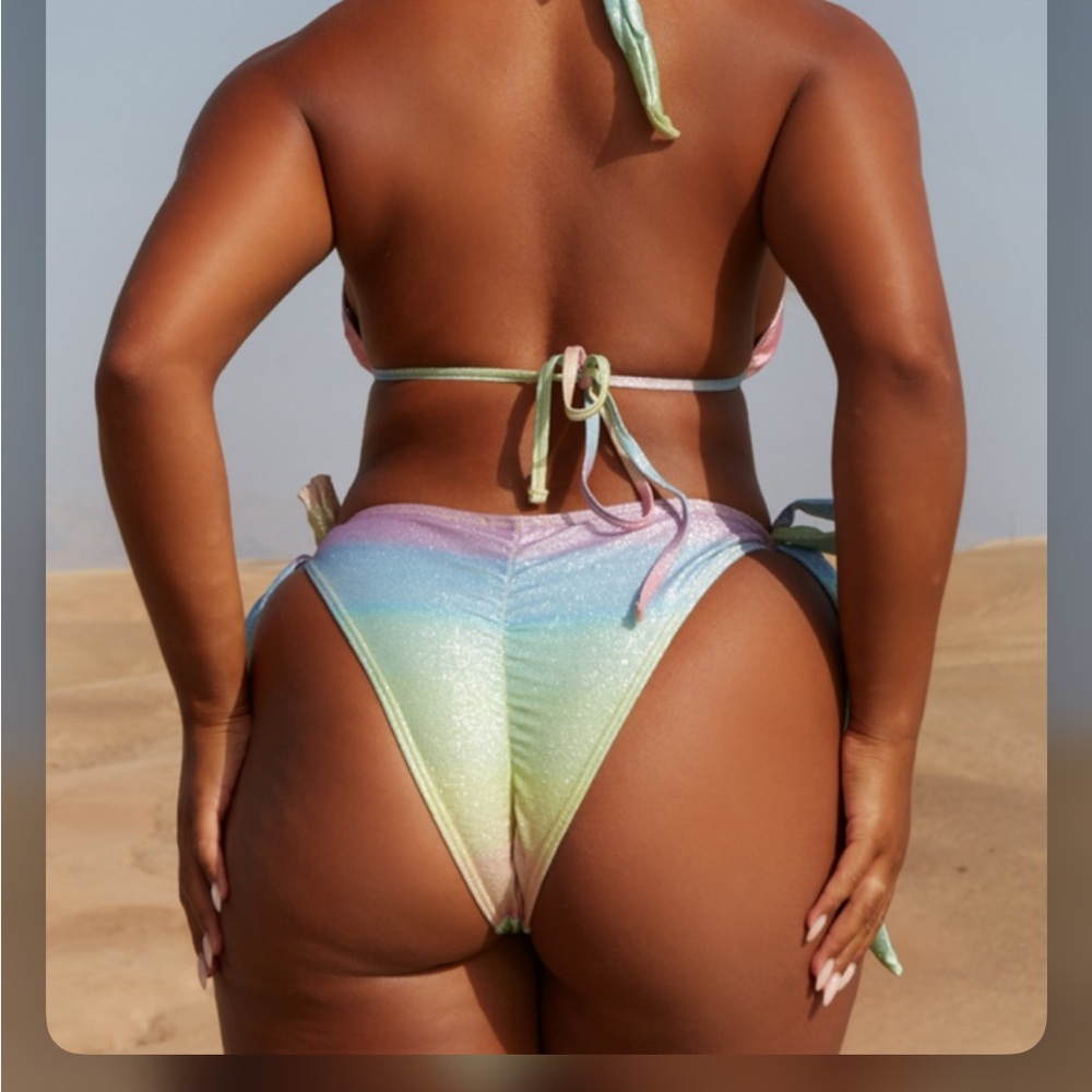 Moda Minx Rainbow Bikini Set with Cover-Up